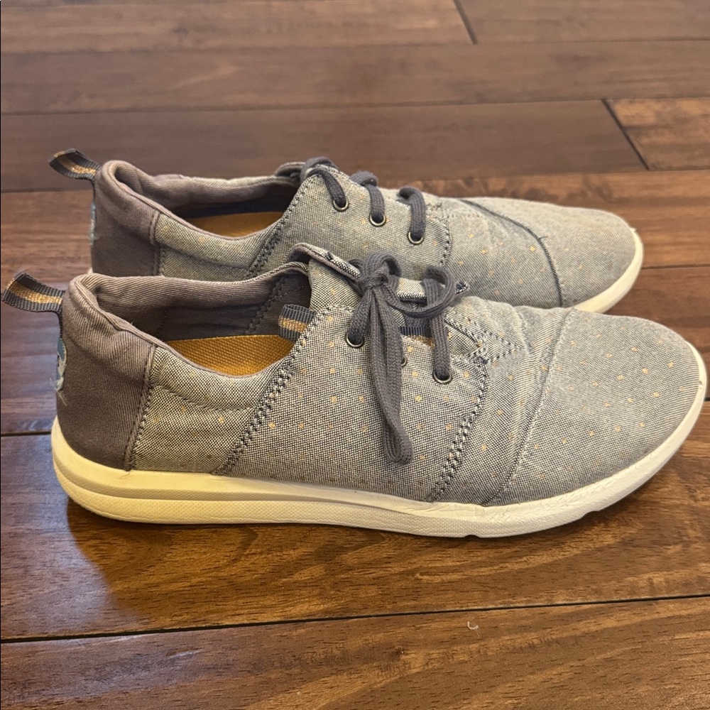 TOMS Denim Blue and Rose Gold Shoes